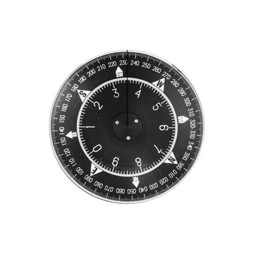 Black modern nautical compass deal isolated