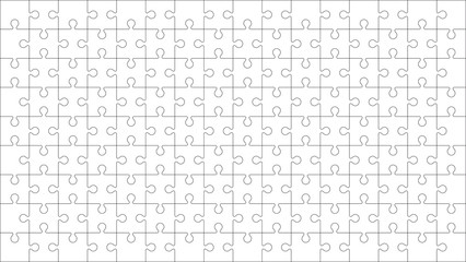 Jigsaw puzzle blank template or cutting guidelines : 16:9 ratio - obrazy, fototapety, plakaty