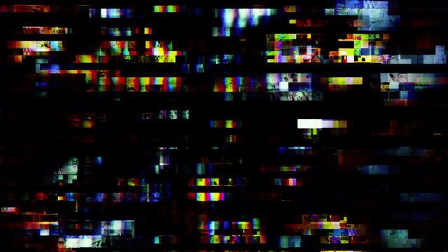 Video Background 1504: Digital TV dropout flickers and shifts (Loop).