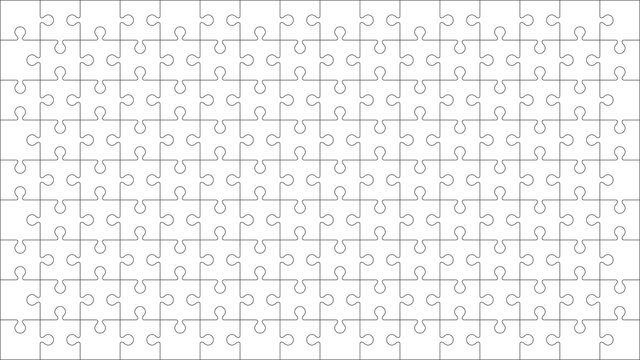 Jigsaw puzzle blank template or cutting guidelines : 16:9 ratio