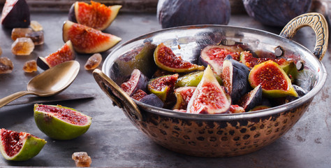 Fig jam.The ingredients for cooking.selective focus.