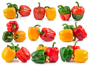  set of pepper on white background