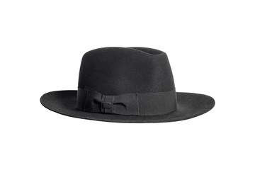 luxury black man hat isolated on white background