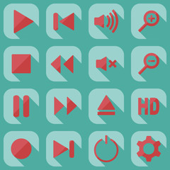 Flat modern design with shadow icon player