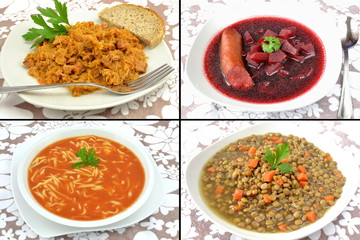 zestaw różnych potraw