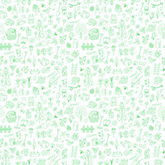 seamless pattern with garden elements
