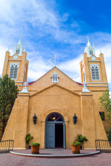 U.S.A. New Mexico, Route 66, Albuquerque, the San Filippo cathedral in the old town