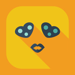 Flat modern design with shadow icons in love