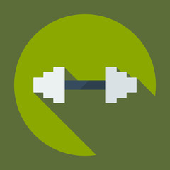 Flat modern design with shadow icon dumbbell