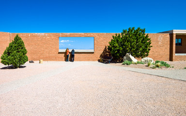 U.S.A. Arizona, Meteor City, the meteor crater entrance near the Route 66