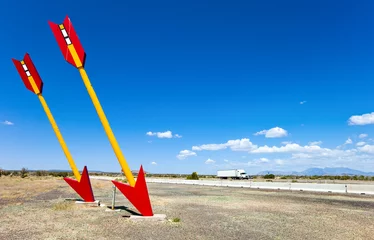 Rolgordijnen VS Arizona, Twin Arrows, de overblijfselen van het beroemde tankstation op de Route 66 © giumas