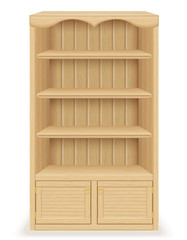 bookcase furniture made of wood vector illustration