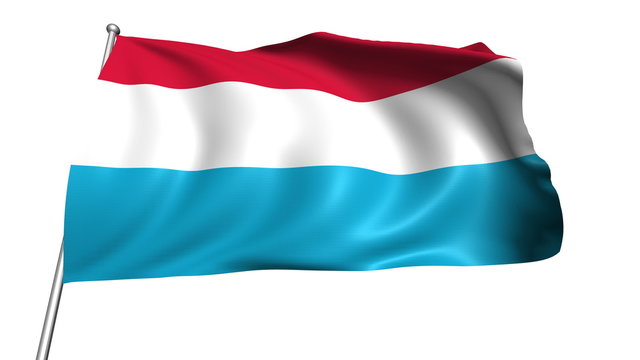 Luxembourg flag with fabric structure (loop, with alpha channel) 