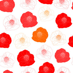 Seamless pattern with poppies.