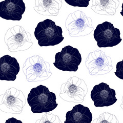 Seamless pattern with poppies.