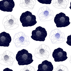 Seamless pattern with poppies.