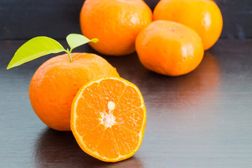orange on wooden, Healthy food.