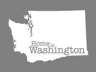 Home is Washington state outline illustration