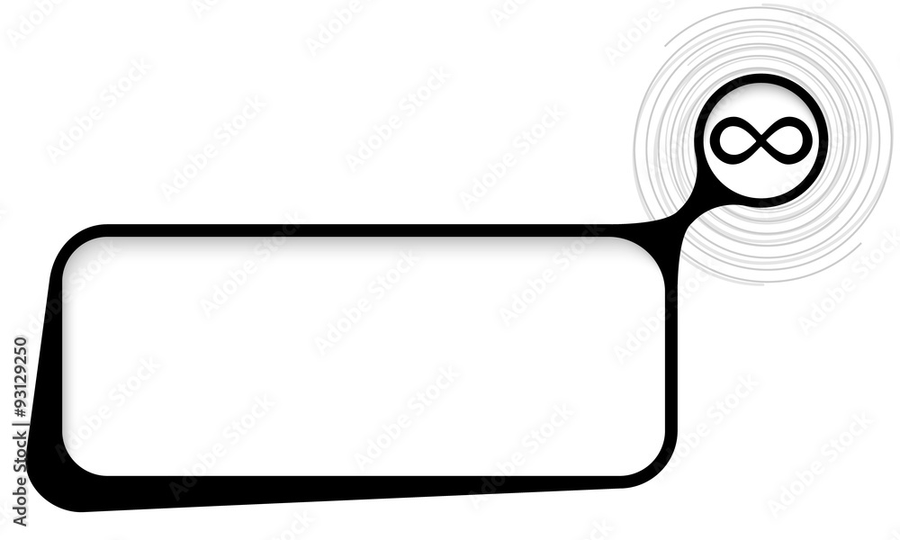 Poster vector text box for your text with spirals and infinity symbol