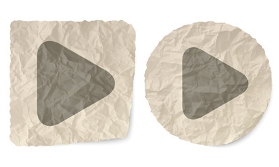 Crumpled slip of paper and a play symbol
