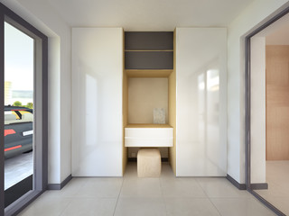 3d rendering interior hallway