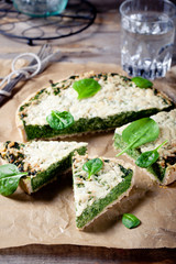Spinach and Gruyere cheese tart