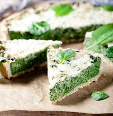 Spinach and Gruyere cheese tart