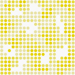 Yellow and White Polka Dot Mosaic Abstract Design Tile Pattern R
