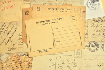 Naklejka premium Background with post card.