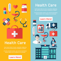 Vector medical brochure with flat elements