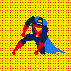 Landed Superman Vector Illustration