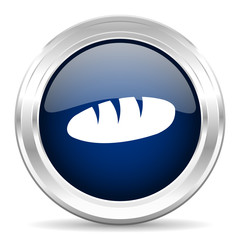 Obraz premium bread cirle glossy dark blue web icon on white background