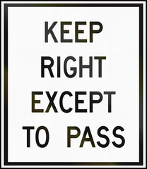 Keep Right Except To Pass in Canada