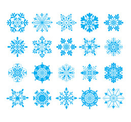 20 snowflakes icon collection.