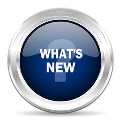 new cirle glossy dark blue web icon on white background