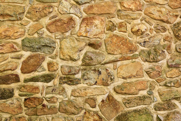 Stone Wall and Mortar Masonry