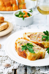 minced beef Wellington with vegetables