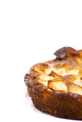 Apple pie on a white plate