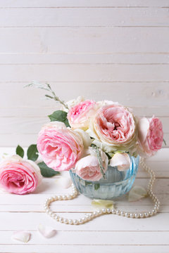 Pink roses in vase