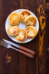 Cottage cheese pancakes, syrniki