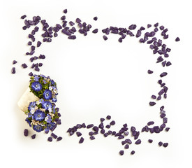 frame of purple stones and flowers