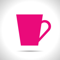 Vector flat color cups on shelf set 