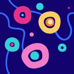 Background with colored circles, blue, seamless. 