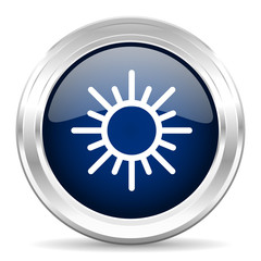sun cirle glossy dark blue web icon on white background