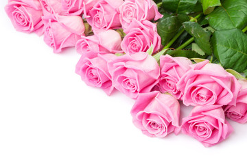 Valentines day background with pink roses