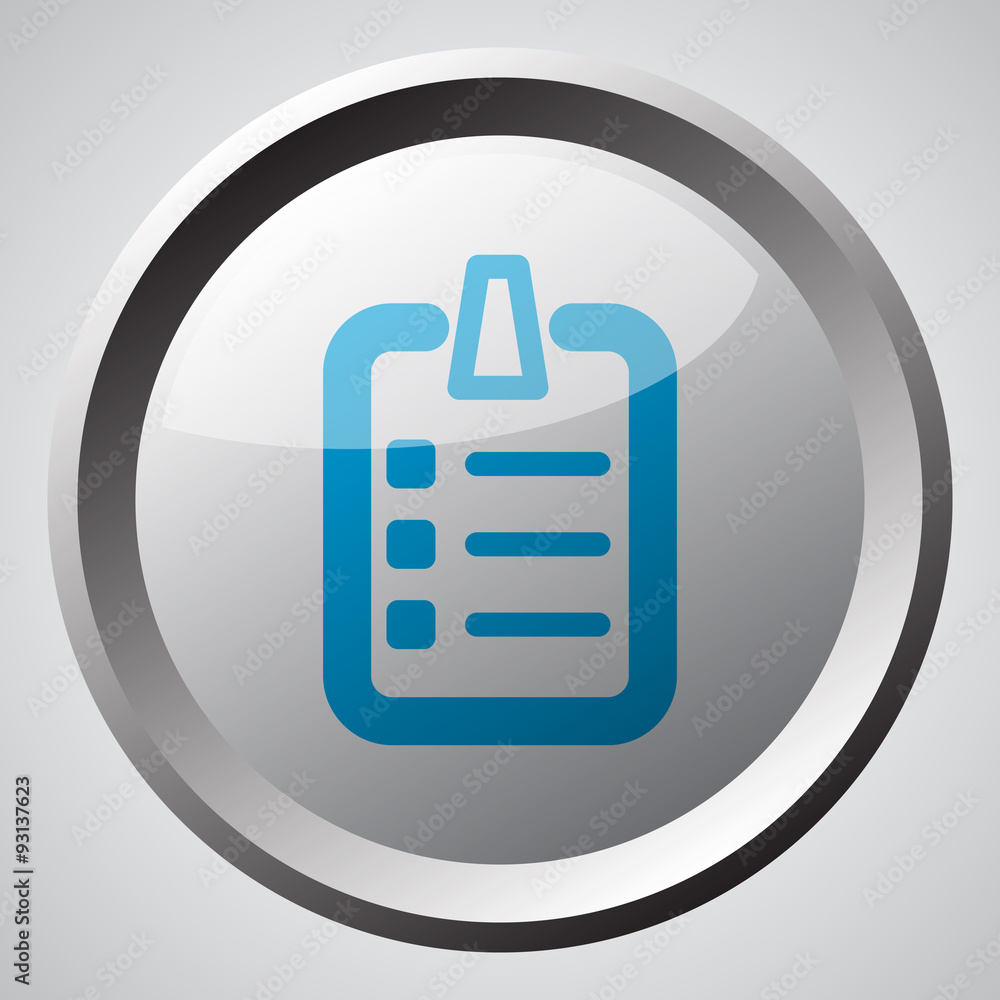 Wall mural web button with blue checklist icon