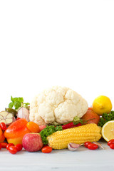 Collection fruits and vegetables.