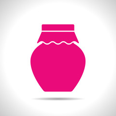 Vector color flat homemade jam bottle template 