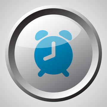 Web button with blue Alarm Clock icon