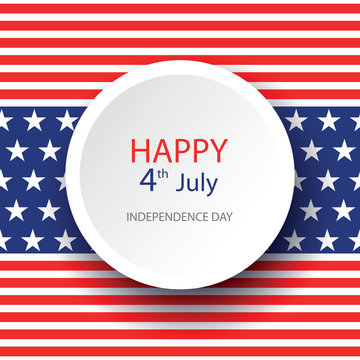 Illustration of American Independence Day of 4th July with circle on flag color seamless background. Perfect for banner, poster and flyer